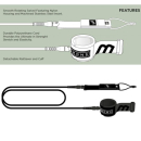 Madness Surfboard Leash 6.0 180 cm Schwarz