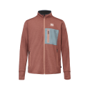 Picture Bake Grid Fleece Front Zip Cedar Wood