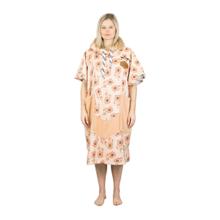 ALL-IN Beach Crew Line V Poncho Flower/Coral