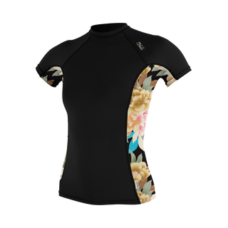 ONeill Wms Side Print S/S Rashguard black/mikahfloral