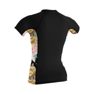 ONeill Wms Side Print S/S Rashguard black/mikahfloral