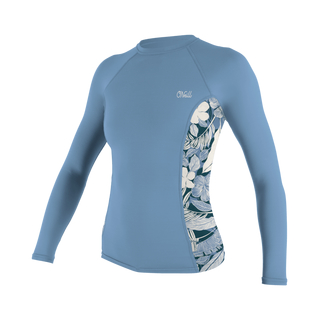 ONeill Wms Side Print L/S Rashguard fadedenim/palmentotropical