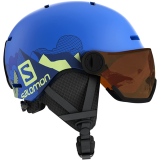 Salomon GROM Visor  blue Kids Skihelm